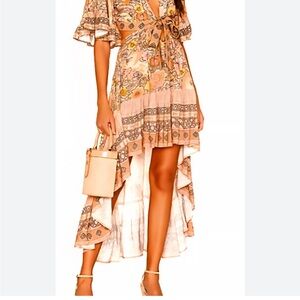 Spell Peach and Cream High-Low Dress